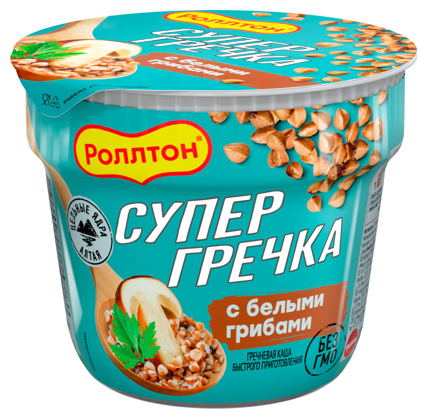 

Каша гречневая быстрого приготовления Роллтон с белыми грибами, 45 г