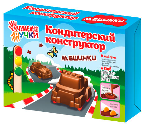

Кондитерский конструктор Очумелые Ручки Машинки сделай сам, 50 г