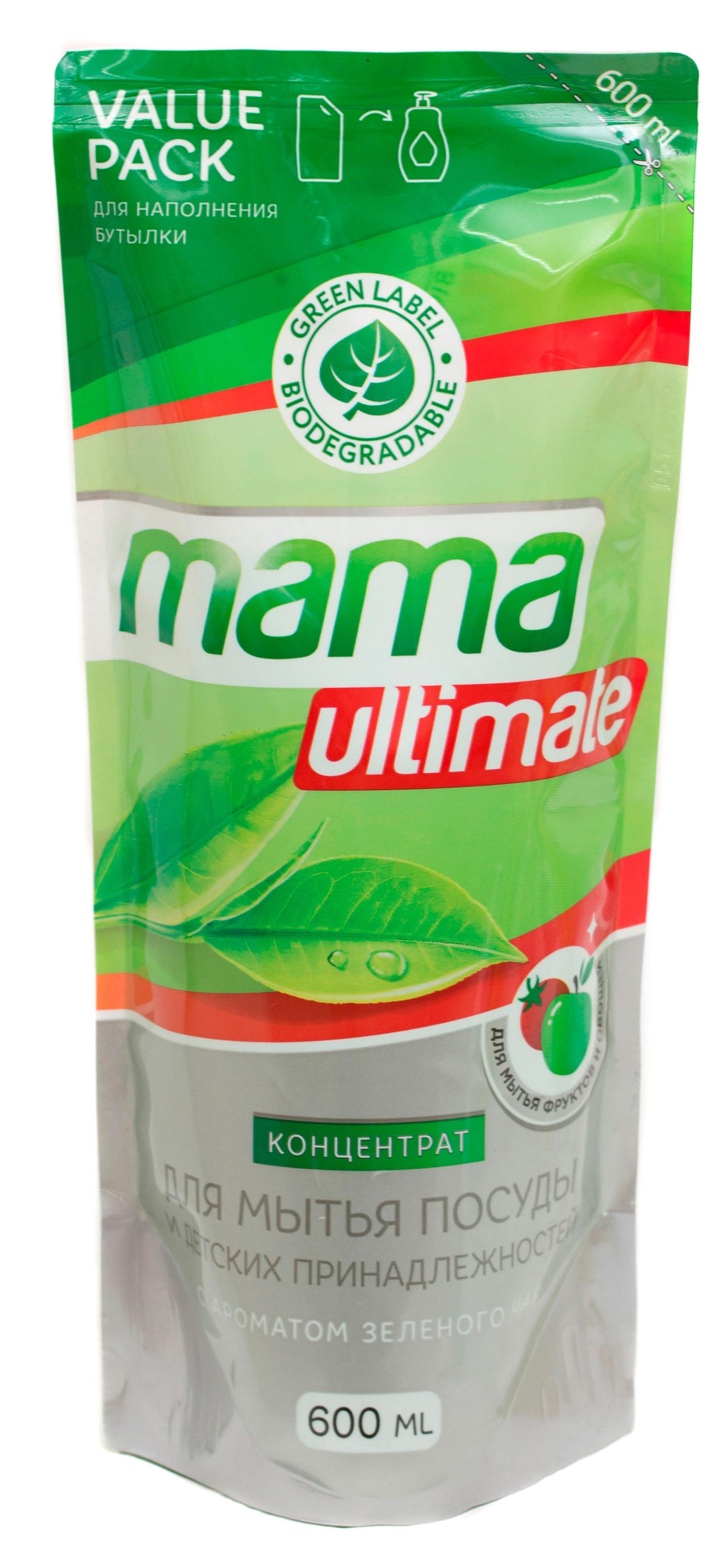 

Концентрат для мытья посуды Mama Ultimate Зеленый чай, 600 мл