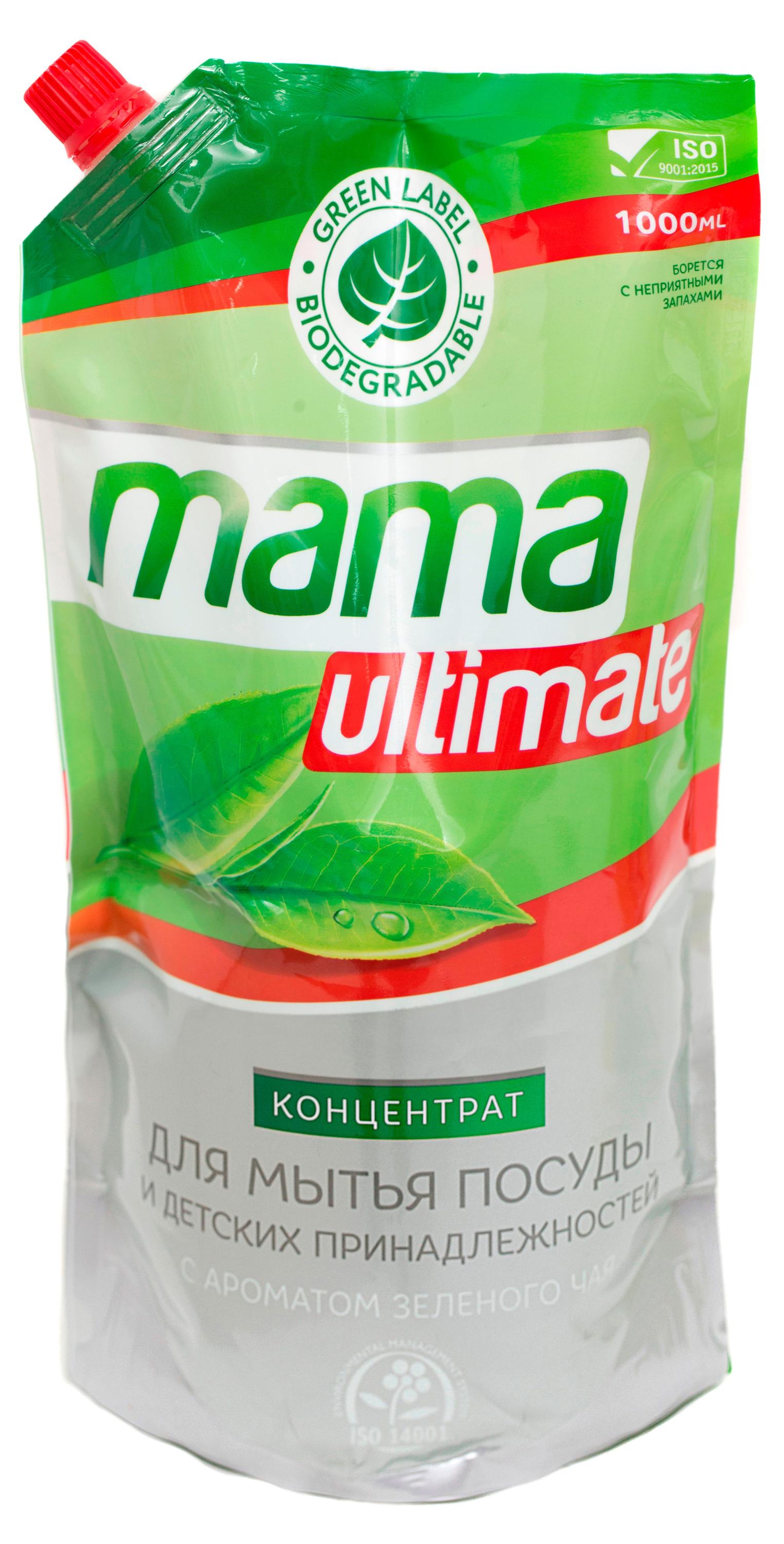 

Концентрат для мытья посуды Mama Ultimate Зеленый чай, 1 л