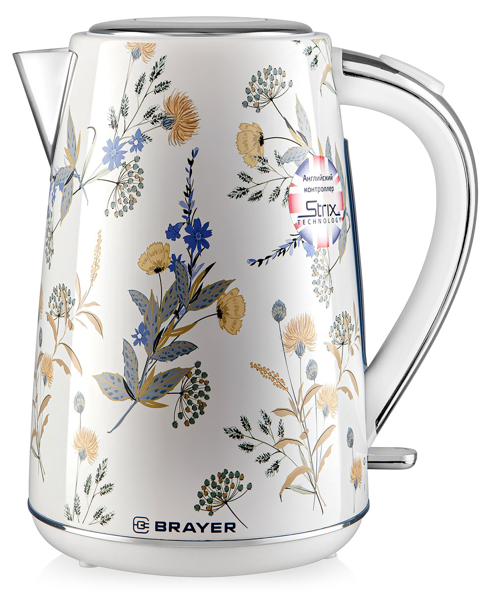 Изображение товара Электрический чайник Brayer BR1083 1,7 л с автоматическим отключением и фильтром для защиты от наки