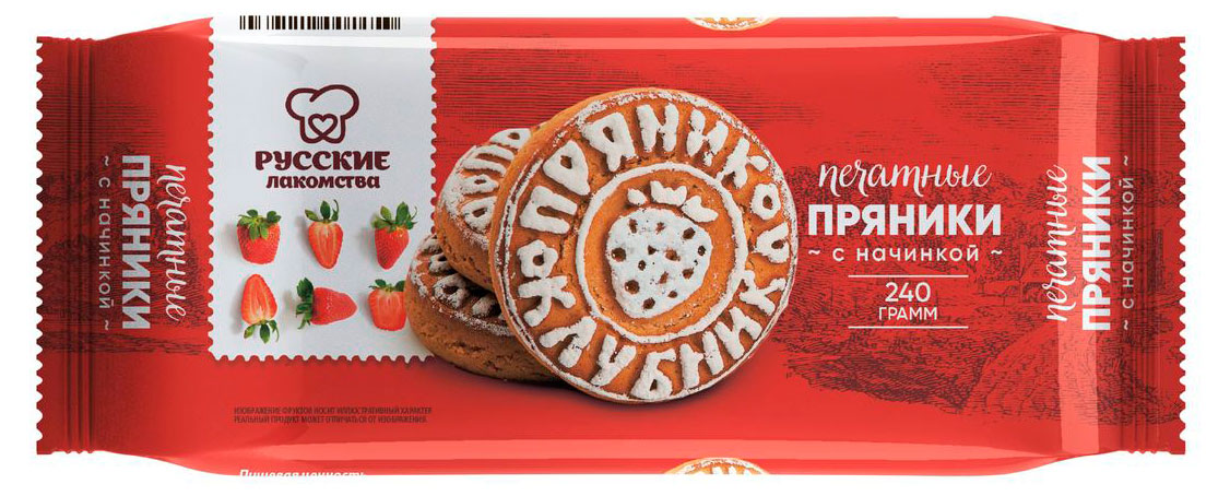 

Пряник Русские Лакомства Клубника, 240 г
