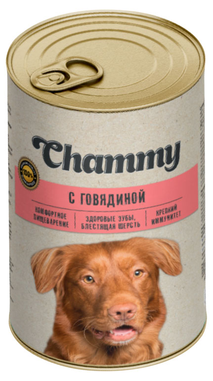 

Корм консервированный для собак Chammy с говядиной в соусе, 415 г