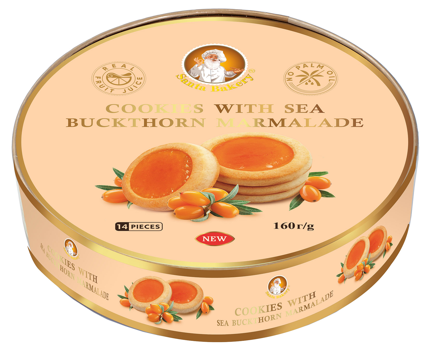 

Печенье Santa Bakery с облепиховым мармеладом, 160 г