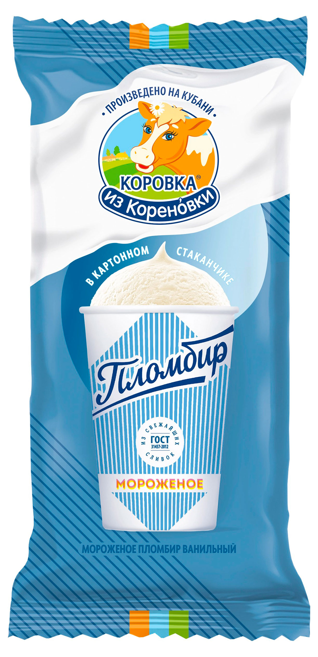 

Мороженое сливочное Коровка из Кореновки Пломбир ванильный 15% БЗМЖ, 80 г