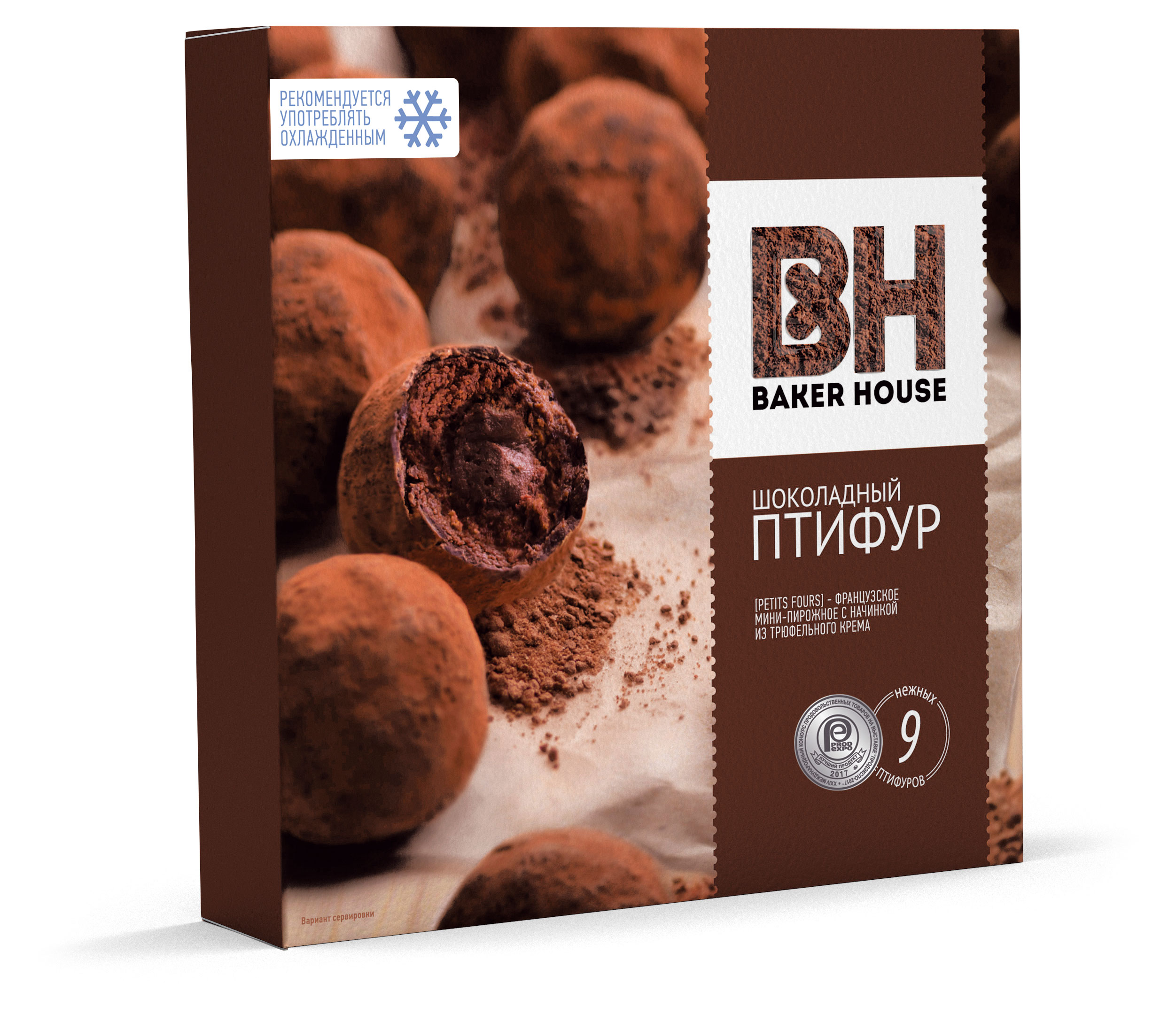 

Мини-пирожные Baker House Шоколадный Птифур с начинкой из трюфельного крема, 225 г