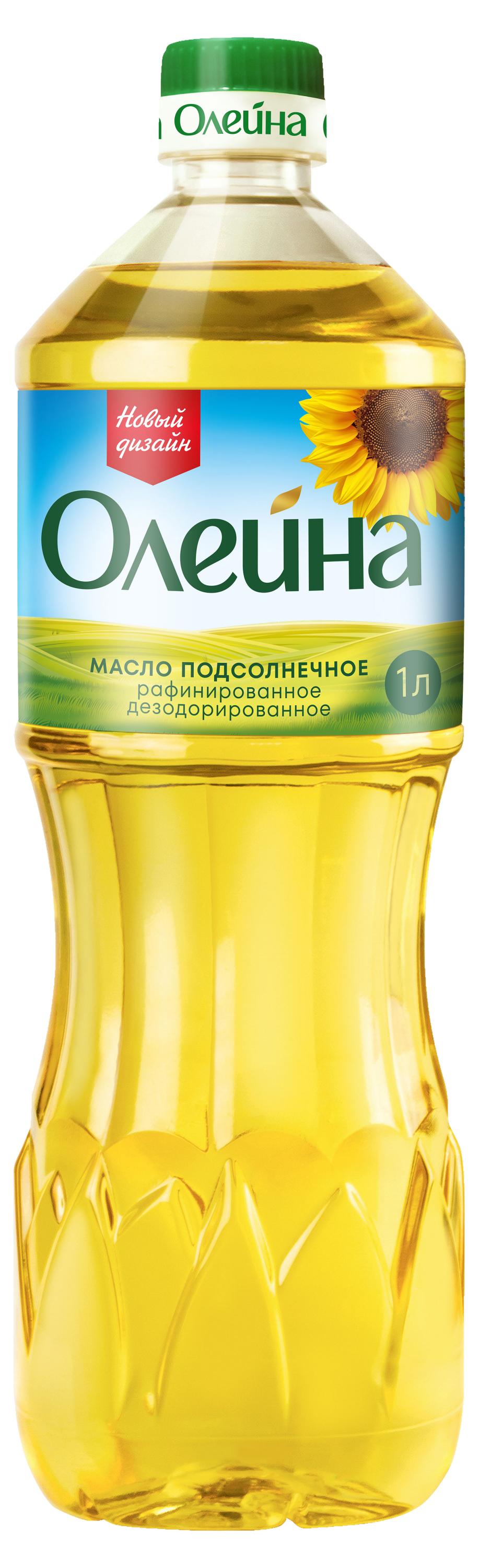 

Масло подсолнечное Олейна рафинированное первый сорт, 1 л