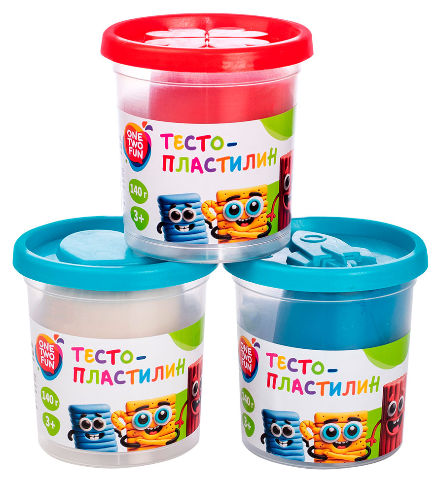

Тесто-пластилин ONE TWO FUN в банке 1 шт, 140 г в ассортименте