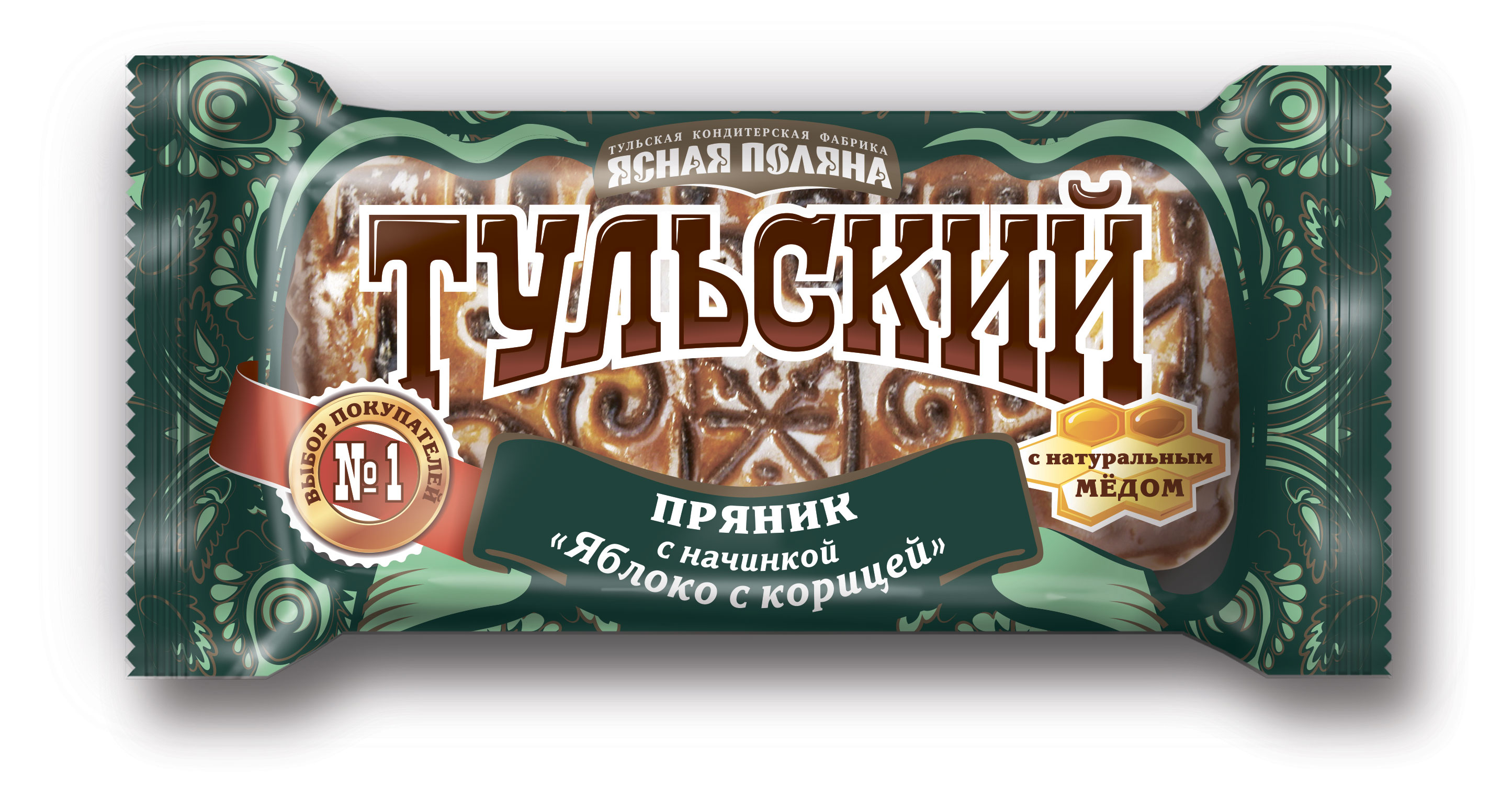 

Пряник тульский Ясная Поляна с начинкой яблоко с корицей, 130 г