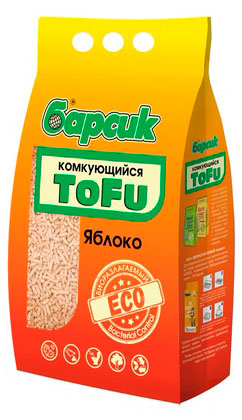 

Наполнитель для кошачьего туалета Барсик TOFU Яблоко, 4,54 л