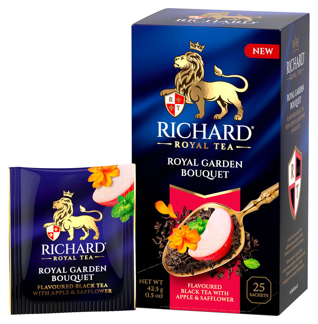 

Чай черный RICHARD Royal Garden bouquet яблоко и лепестки сафлора, 25 саше