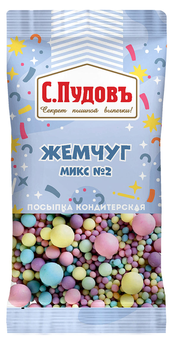 

Посыпка кондитерская С.Пудовъ Жемчуг микс 2, 15 г