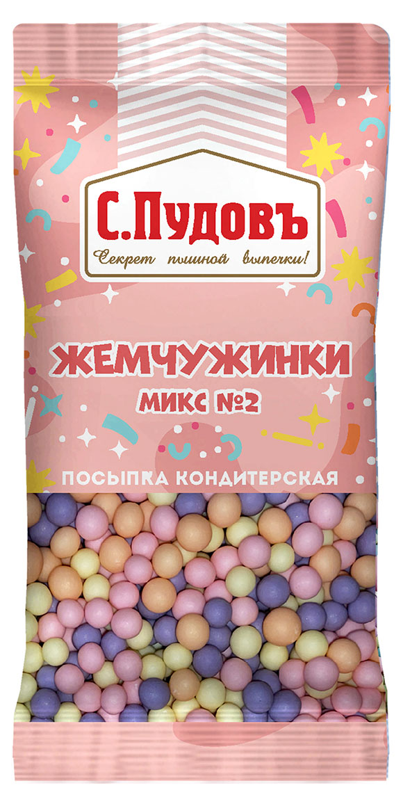 

Посыпка кондитерская С.Пудовъ Жемчужинки микс 2, 15 г