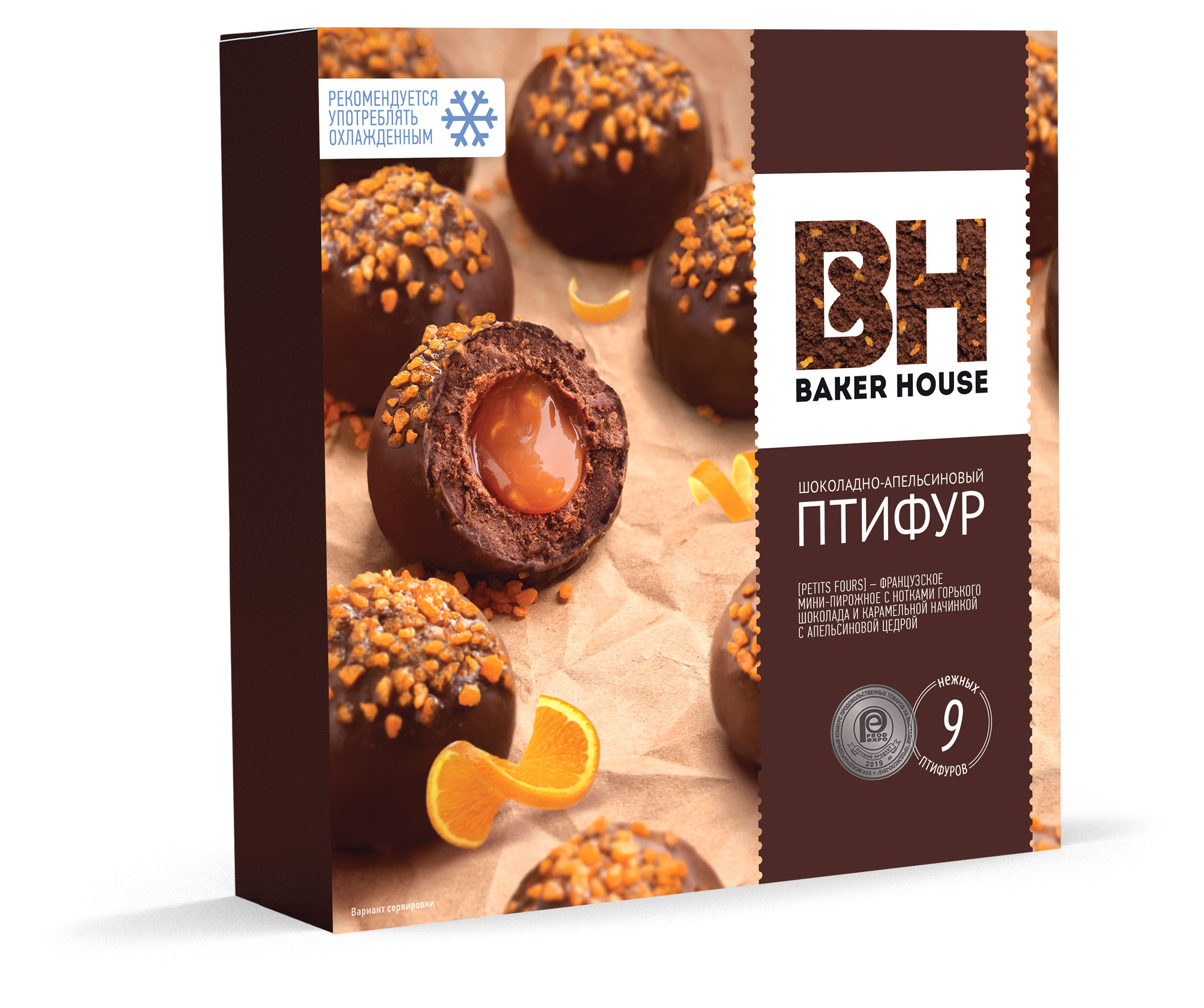 

Мини-пирожные Baker House Птифур шоколадно-апельсиновые, 225 г