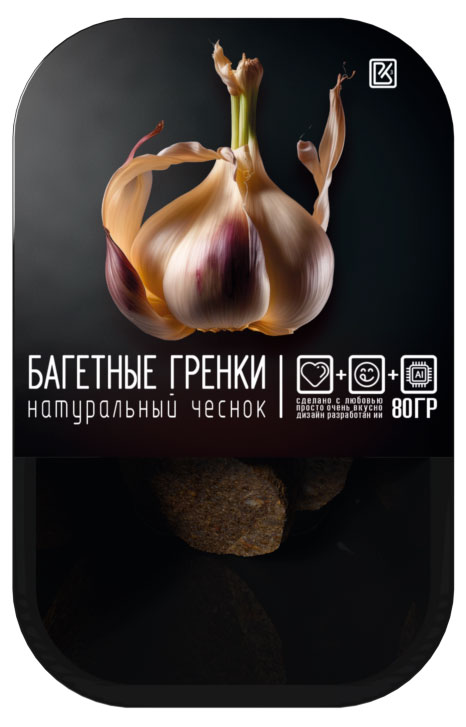 

Гренки багетные ВКУСНОКУБ натуральный чеснок, 80 г