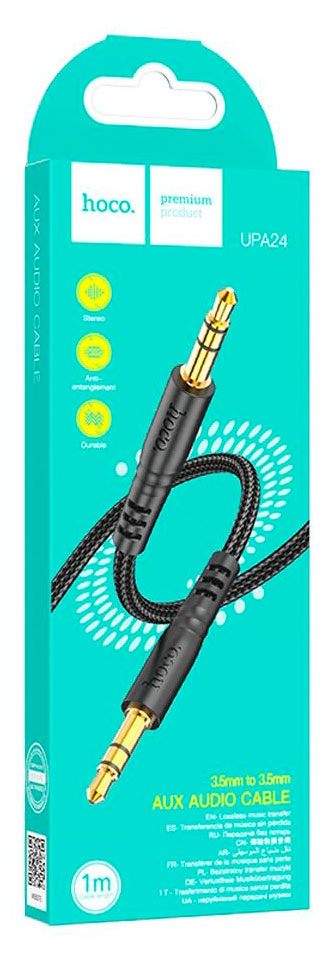 Изображение товара Аудиокабель Hoco UPA24 AUX Jack 3,5 черный, 1 м