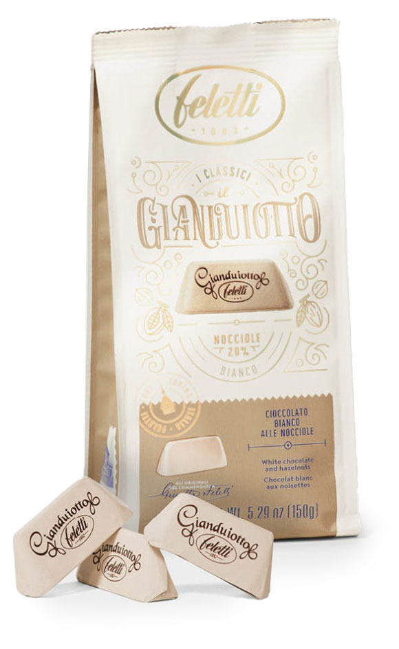 

Конфеты Feletti Gianduitto Bianco из белого шоколада с фундуком, 150 г