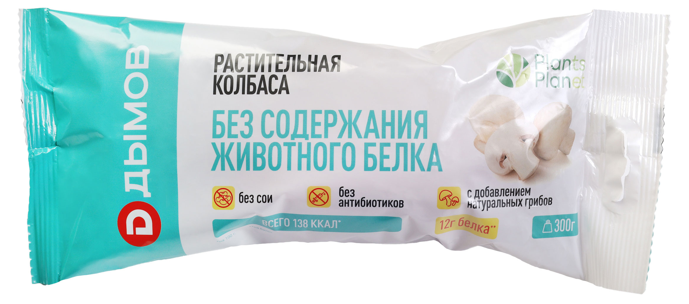 

Колбаса растительная ДЫМОВ Vegan с грибами без сои, 300 г