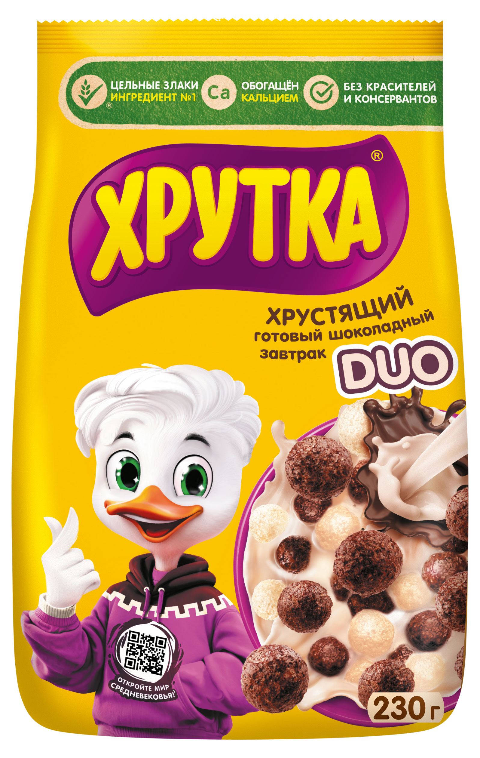 

Готовый завтрак ХРУТКА DUO шоколадный обогащенный кальцием, 230 г