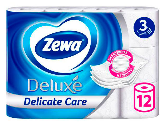 

Туалетная бумага Zewa Deluxe Без аромата 3 слоя, 12 рулонов