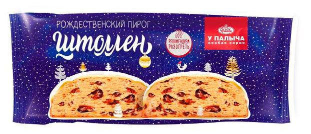 

Кекс пшеничный У Палыча Штоллен Рождественский пирог с изюмом, миндалем и апельсином, 300 г