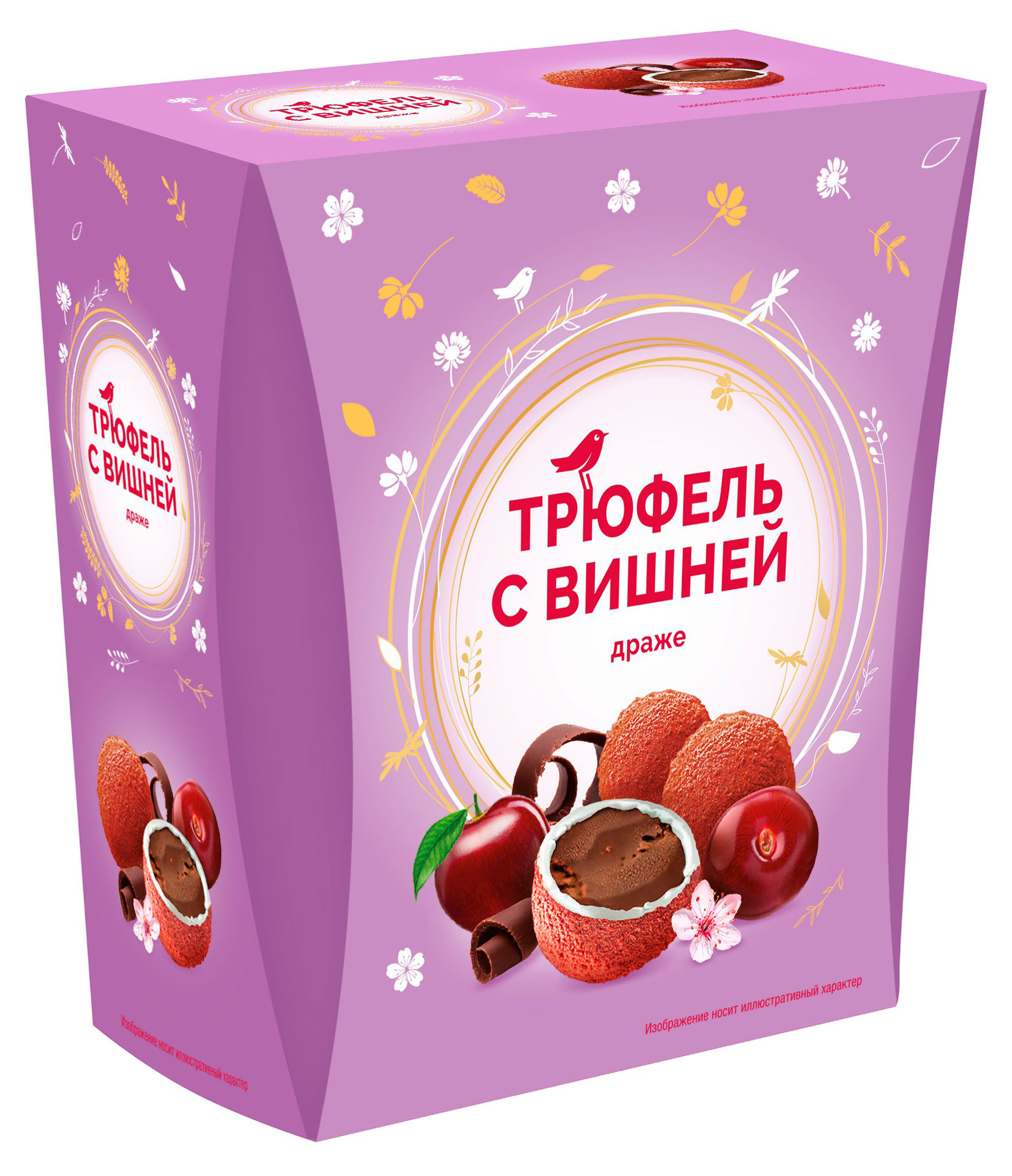 

Драже АШАН Красная птица Трюфель с вишней, 150 г