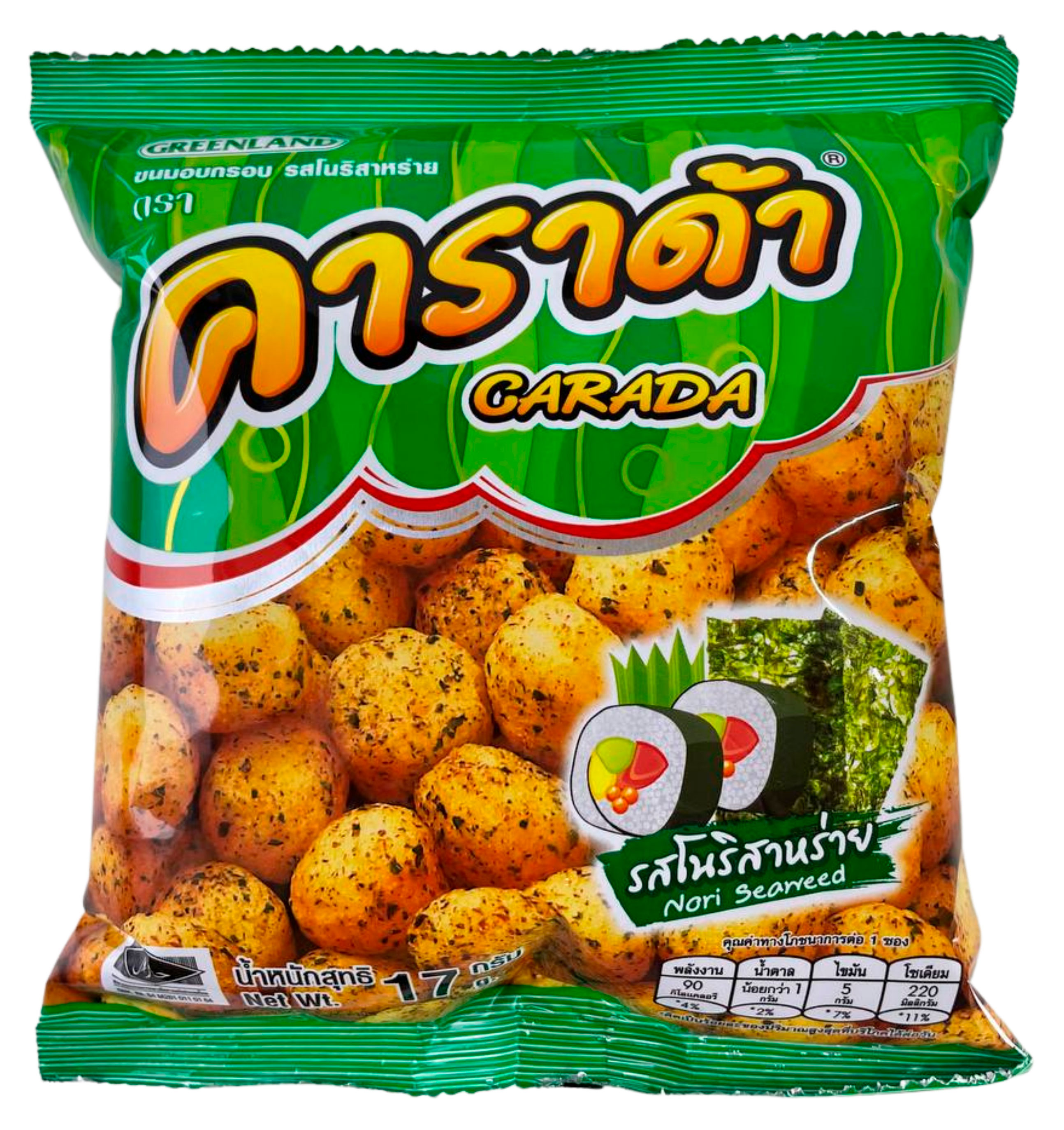 

Рисовые шарики Carada со вкусом нори, 17 г