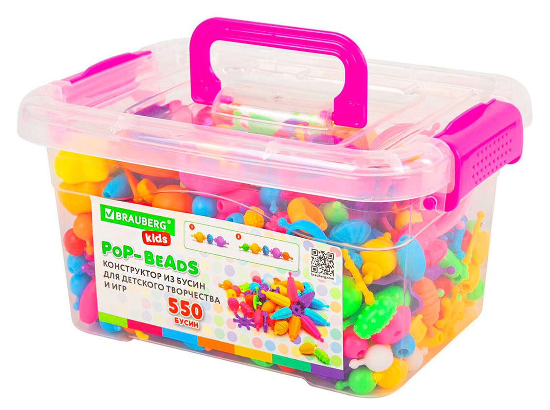 

Конструктов BRAUBERG kids POP-BEADS, 550 бусин