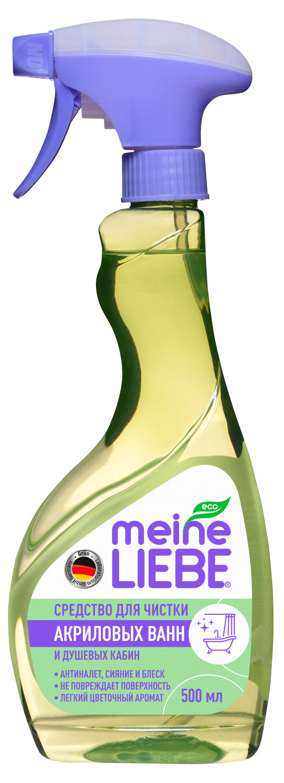 Изображение товара Чистящее средство Meine Liebe для акриловых ванн и душевых кабин без хлора на основе фруктовых кислот, 500 мл