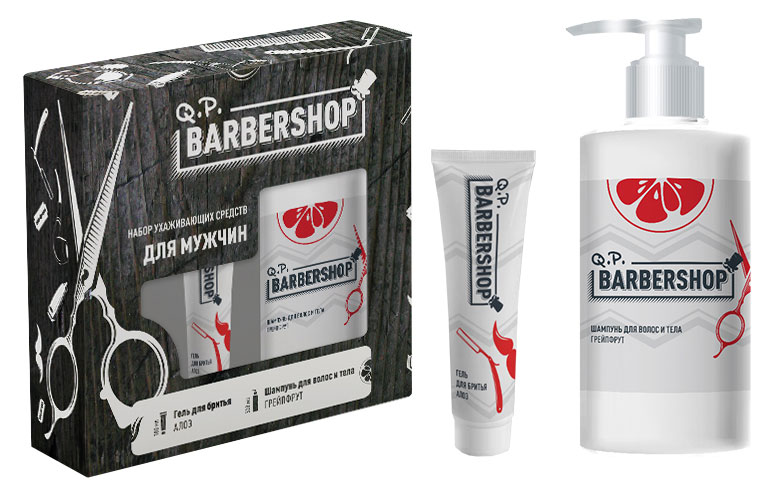 

Подарочный набор Q.P. Barbershop 1300 Алоэ и Грейпфрут Шампунь Грейпфрут 320 мл + Гель для бритья Алоэ 100 мл