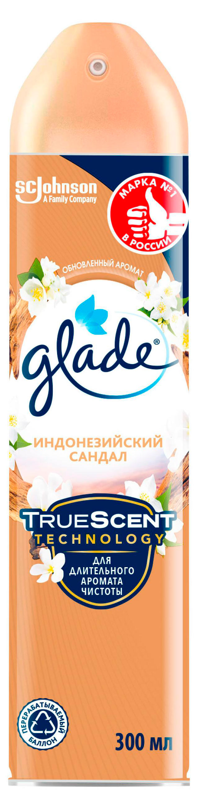 

Освежитель воздуха Glade Аэрозоль Индонезийский сандал, 300 мл