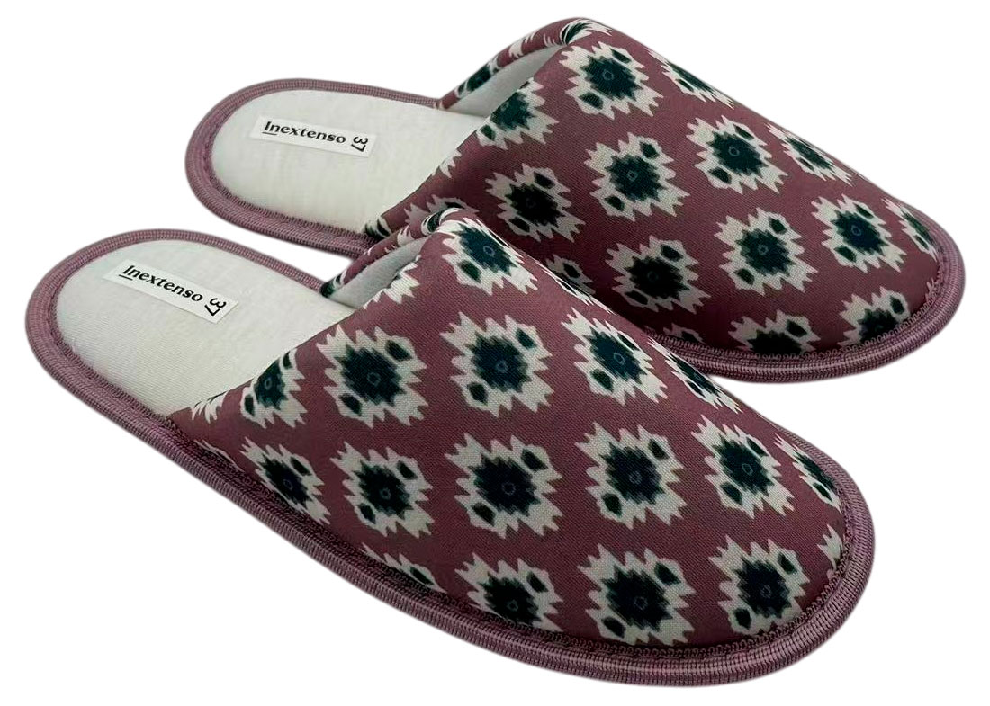 

Тапочки женские InExtenso с рисунком темно-розовые