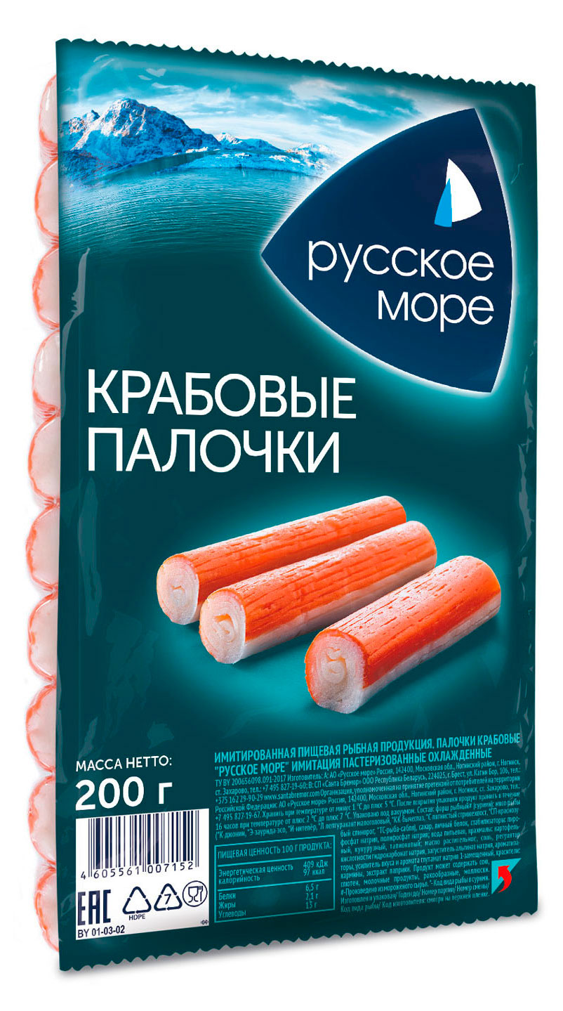 

Крабовые палочки Русское море, 200 г