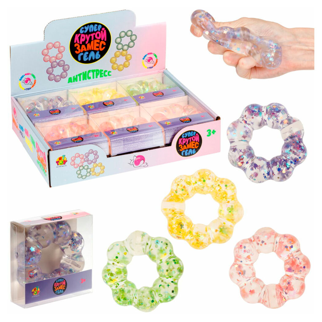 

Игрушка-антистресс 1TOY Cупергель браслет, 1 шт в ассортименте