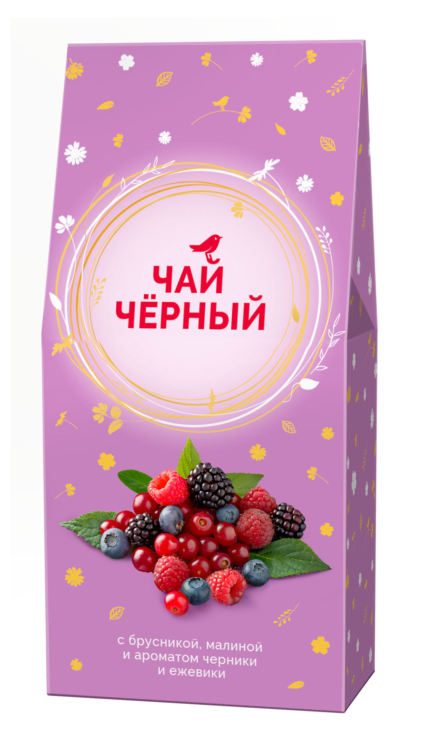 

Чай черный АШАН Красная птица с черникой и ежевикой, 50 г