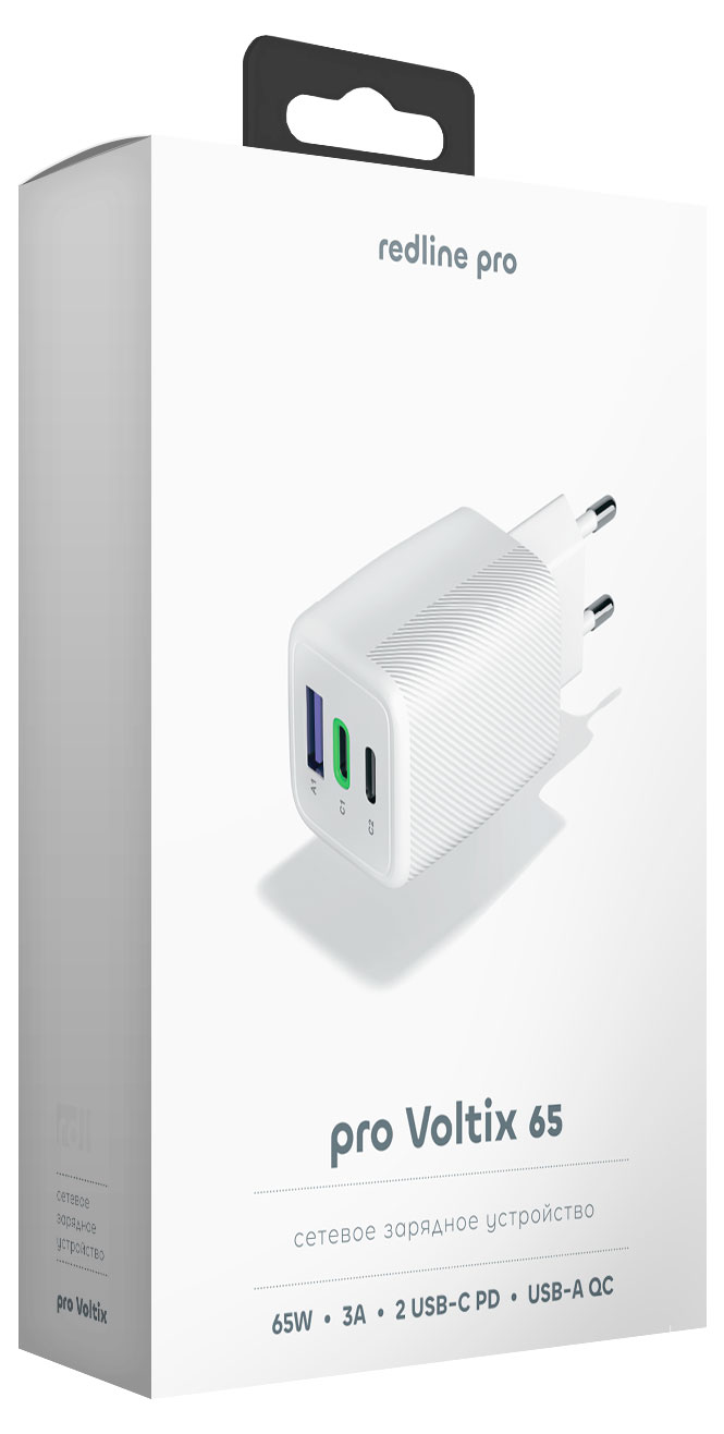 

Сетевое зарядное устройство Red Line Pro Voltix USB+2TYPE-С белое