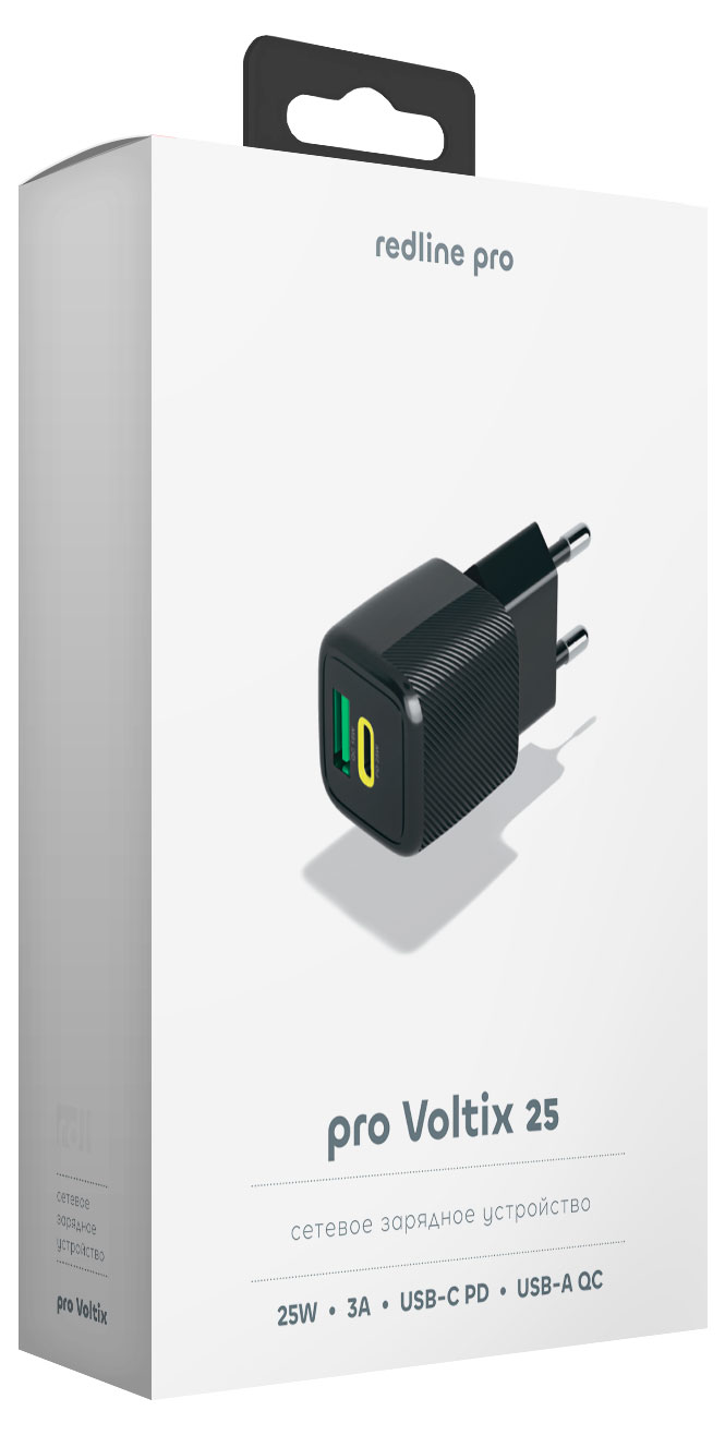 

Сетевое зарядное устройство Red Line Pro Voltix USB+TYPE-C черное