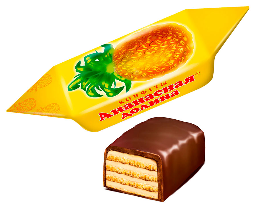 

Конфеты вафельные Славянка Ананасовая Долина, вес