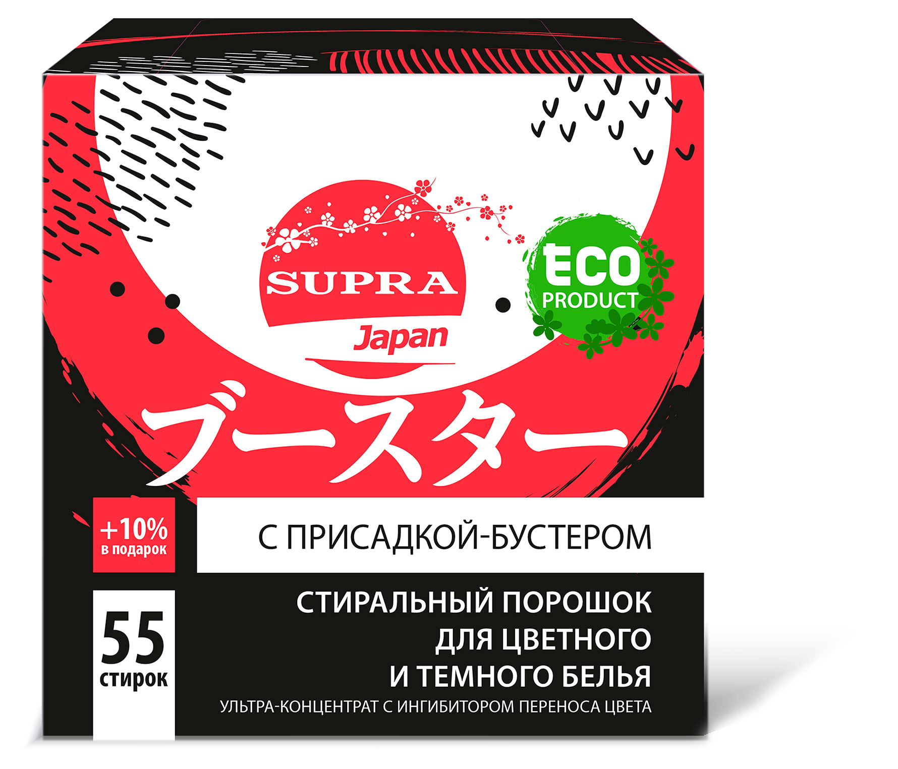 

Порошок стиральный Supra для цветного и темного белья с присадкой-бустером, 1,1 кг