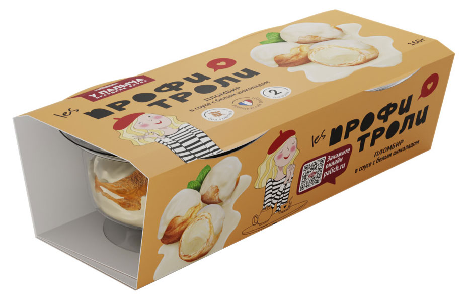 

Пирожные заварные У Палыча Профитроли с начинкой пломбир без глютена охлажденные, 160 г