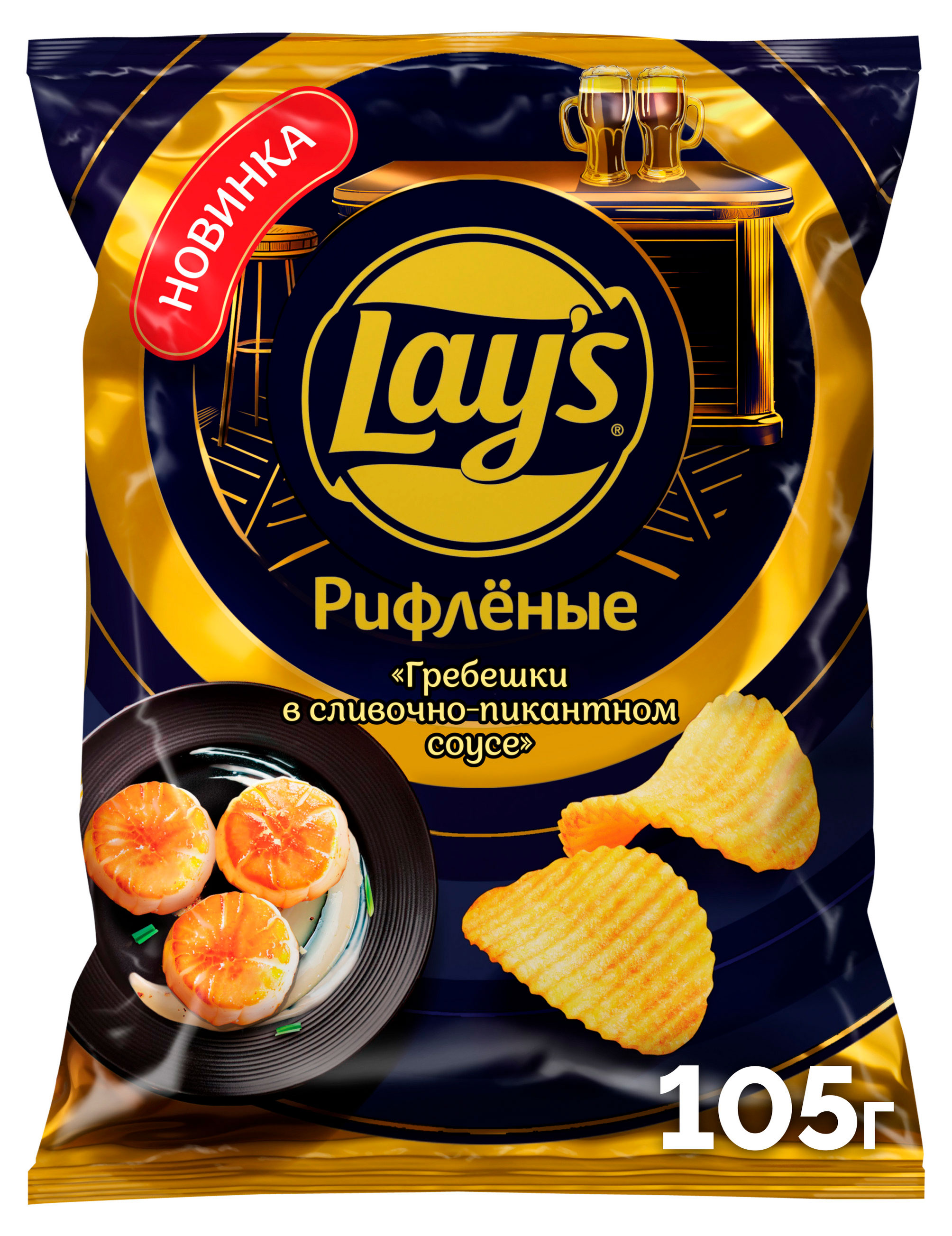 

Чипсы картофельные Lay's Гребешки в сливочно-пикантном соусе, 105 г