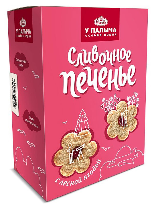 

Печенье песочное У Палыча Сливочное с лесными ягодами ромашка, 200 г