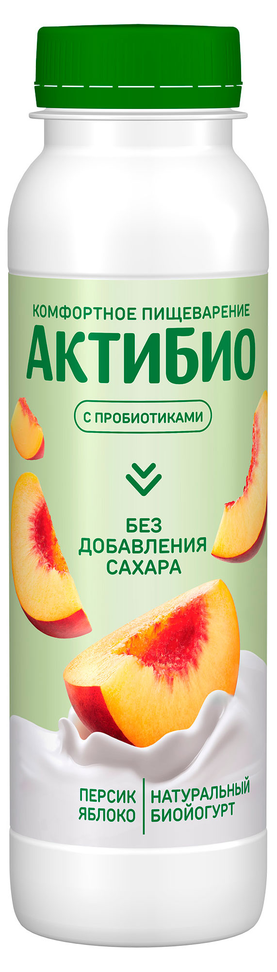 

Йогурт питьевой АктиБио с яблоком и персиком без сахара 1,5% БЗМЖ 260 г