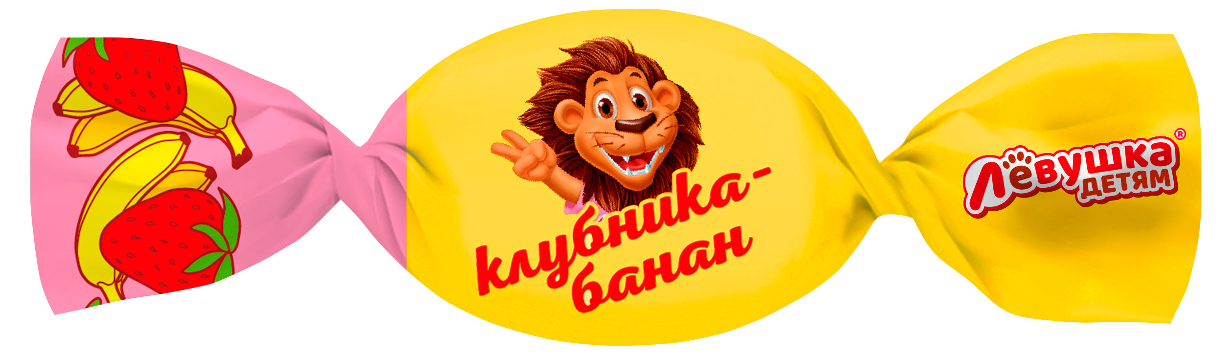 

Конфета Левушка со вкусом клубника-банан, вес
