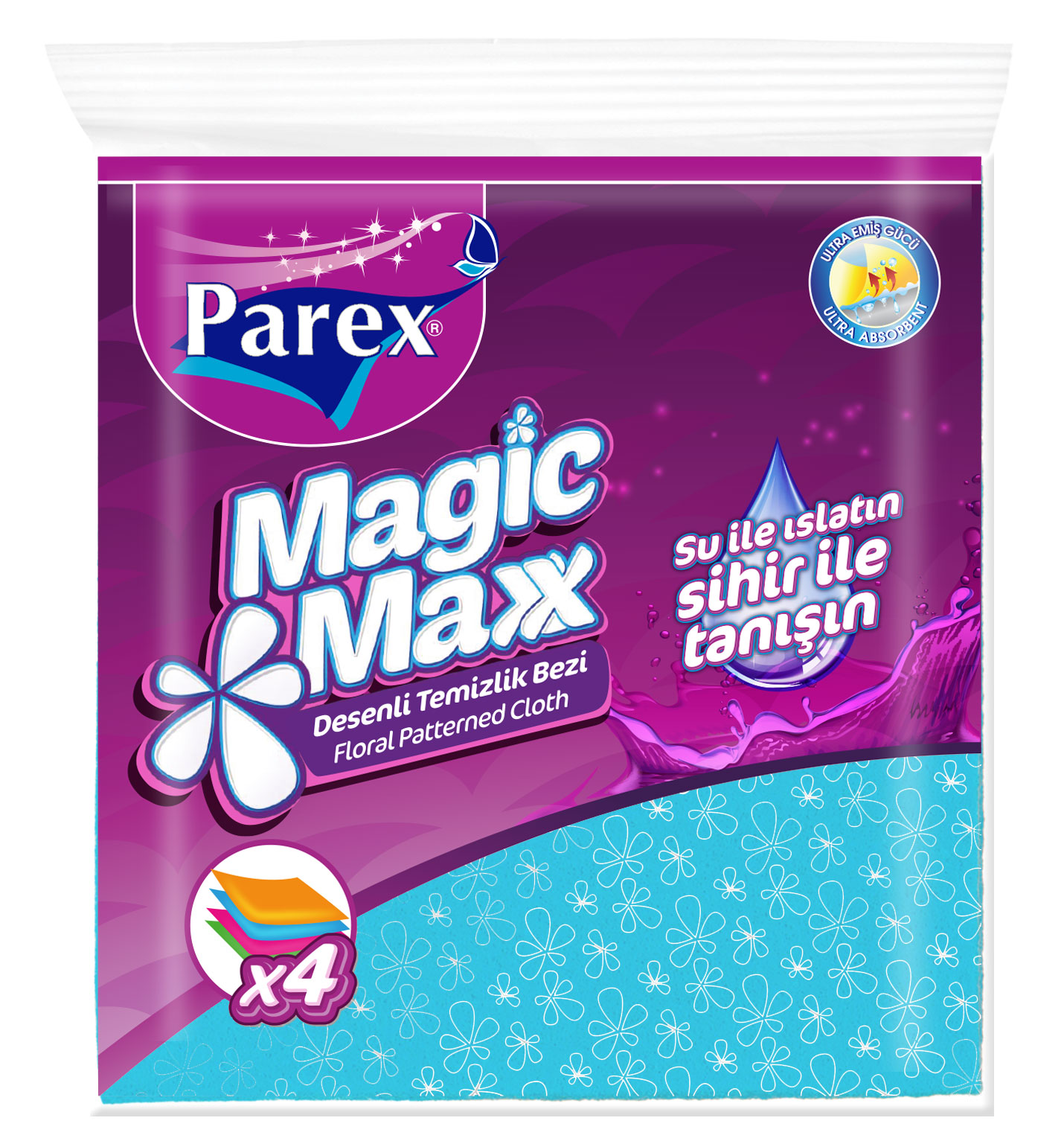 

Салфетки впитывающие PAREX нетканные Magic Maxx, 4 шт