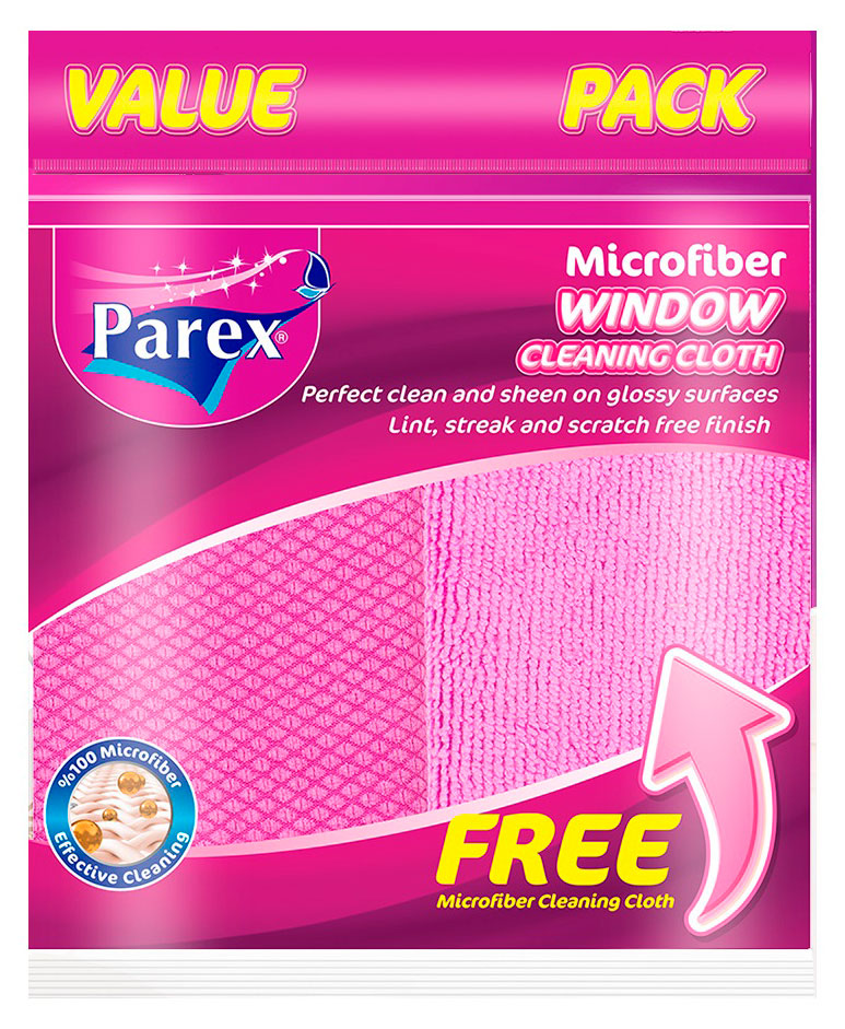 

Салфетки для уборки PAREX из микрофибры для мытья стекол, 2 шт
