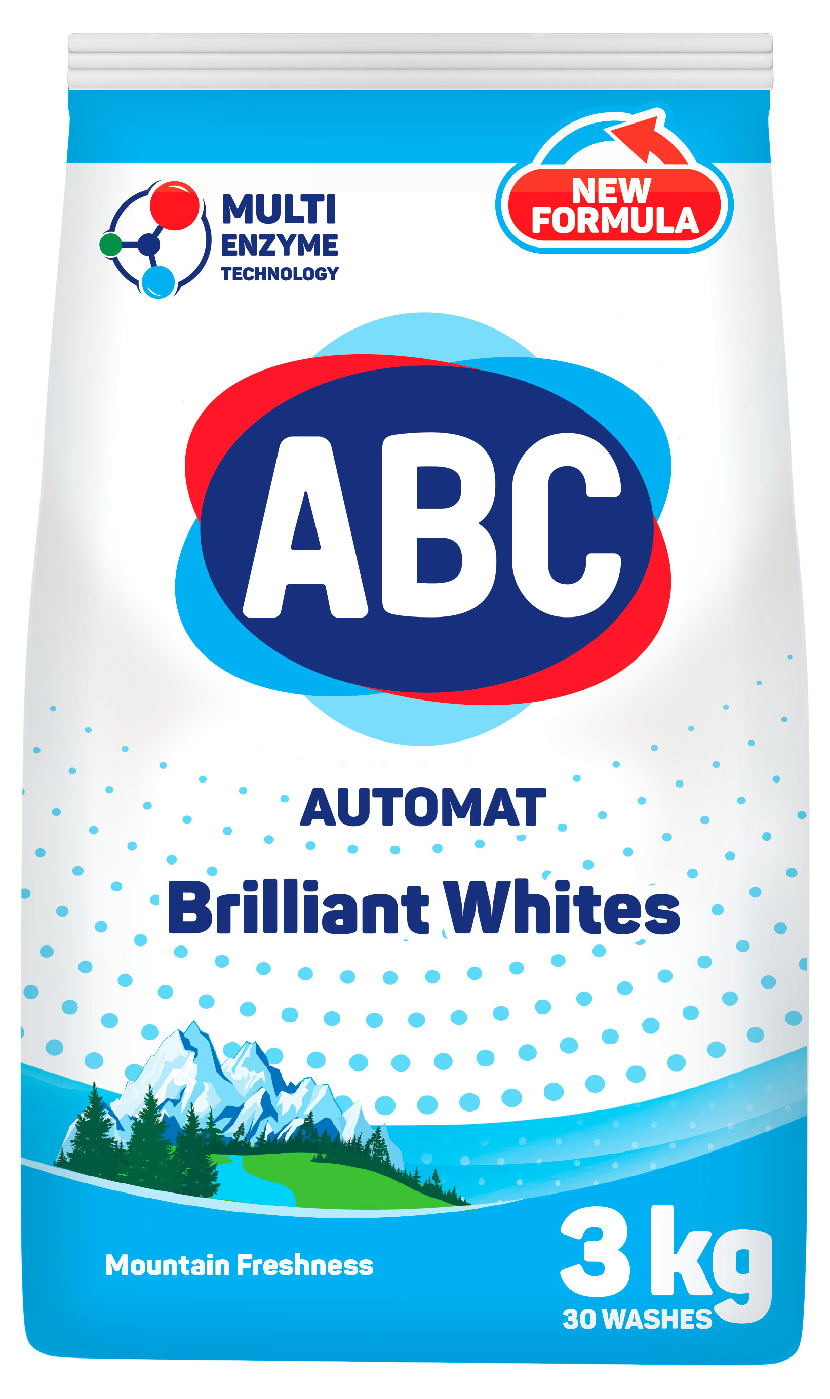 

Стиральный порошок ABC Свежесть гор для белого белья, 3 кг