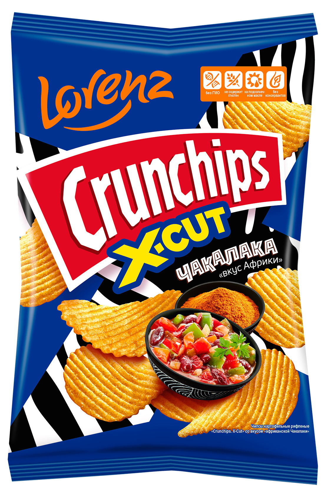

Чипсы картофельные Crunchips X-cut африканская чакалака, 130 г
