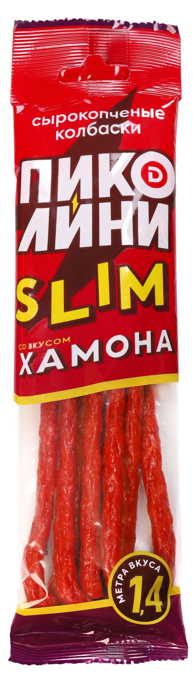 

Колбаски сырокопченые ДЫМОВ Пиколини Slim со вкусом хамона, 70 г