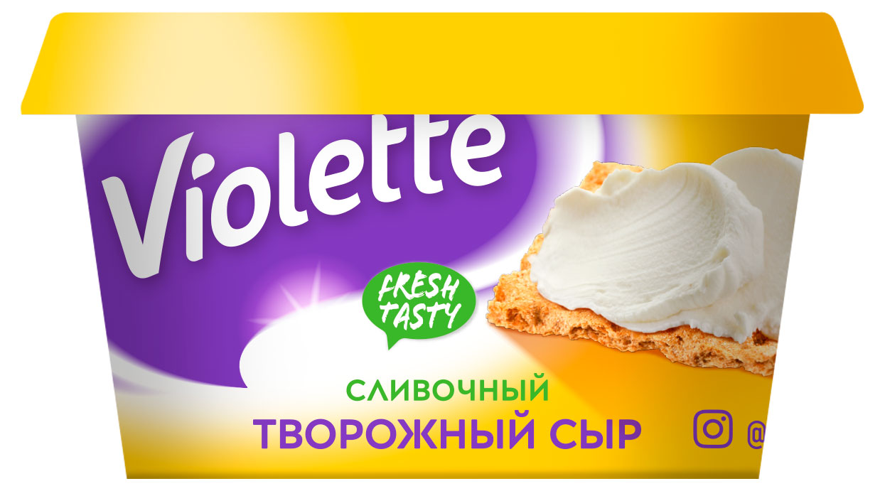 Изображение товара Сыр творожный Violette сливочный 70% БЗМЖ, 140 г